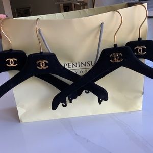 CHANEL original black velvet hangers
